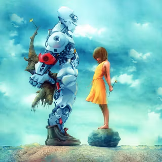 Green robot wallpaper