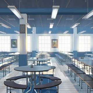 Anime school lunchroom wallpaper