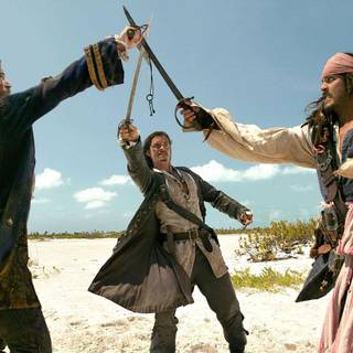 Pirates of the Caribbean sword battles wallpaper