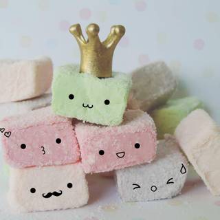 Kawaii marshmallows wallpaper