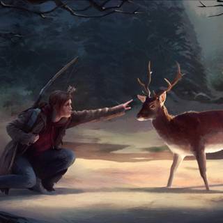 Deer forest wallpaper