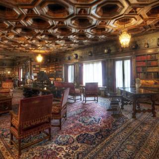 Vintage library wallpaper