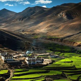 Mountain village wallpaper