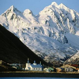 Mountain village wallpaper