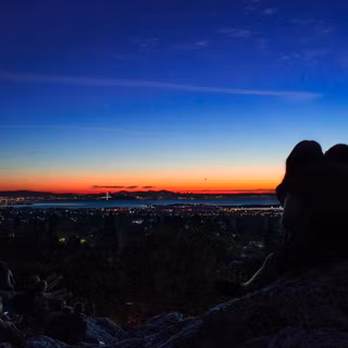 Romantic couple sunset silhouette wallpaper