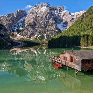 Braies Lake Dolomites wallpaper