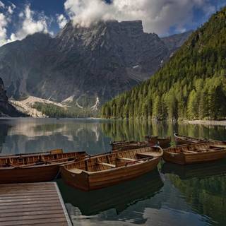 Braies Lake Dolomites wallpaper