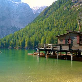Braies Lake Dolomites wallpaper