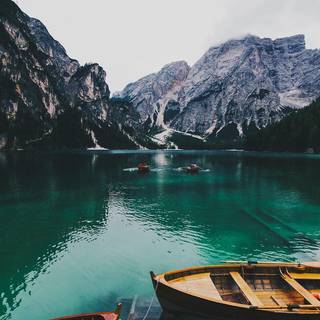 Braies Lake Dolomites wallpaper