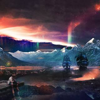 Blue fantasy wallpaper