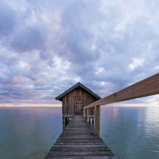 Summer boathouse wallpaper