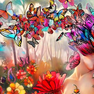 Butterfly girl wallpaper