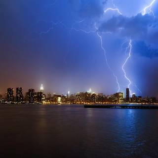 Lightning storm moon wallpaper