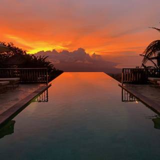 Infinity pool sunset wallpaper