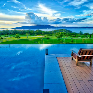 Infinity pool sunset wallpaper