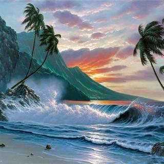 Fantasy beach wallpaper