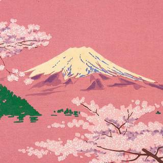 Spring blossom painted wallpaper