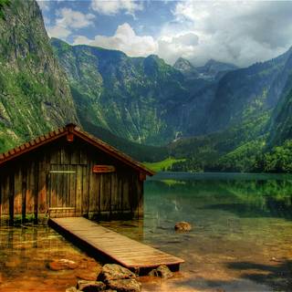 Boat house wallpaper