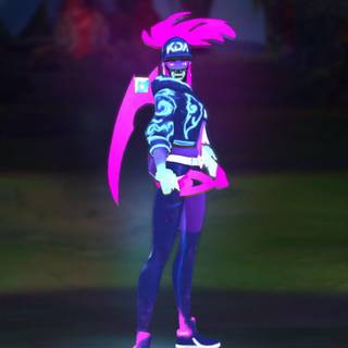 K/DA Akali Cosplay League of Legends neon wallpaper