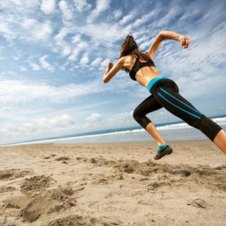 Girl on beach wallpaper