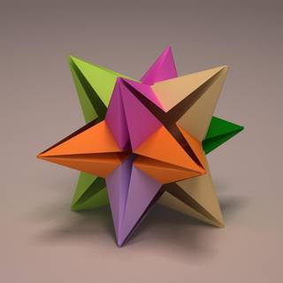 3D origami wallpaper