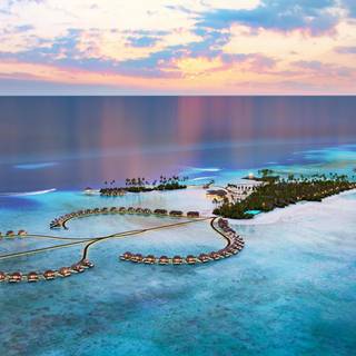 Maldives Island Resort aerial view wallpaper