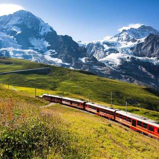 Train mountains wallpaper