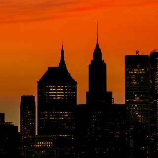 Sunset buildings wallpaper