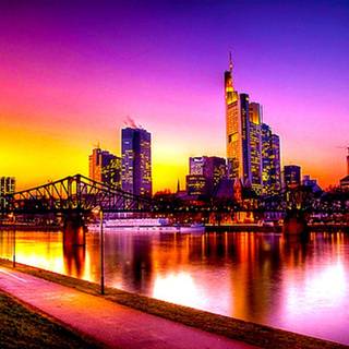 Sunset buildings wallpaper