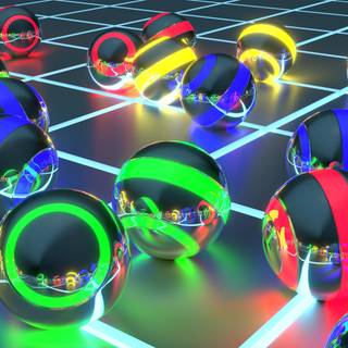 Light balls neon wallpaper