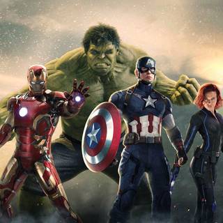 Black Widow and Thor wallpaper