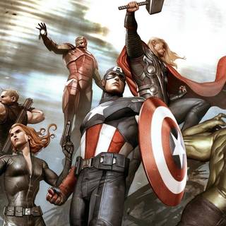 Black Widow and Thor wallpaper