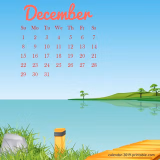 December 2019 calendar wallpaper