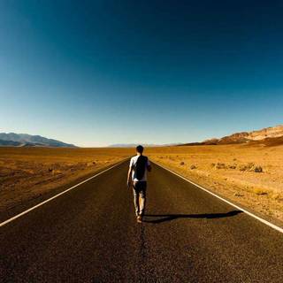 Waiting in a lonely road wallpaper