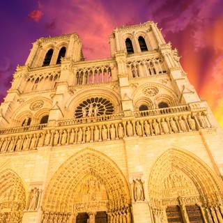 Notre Dame sunset wallpaper