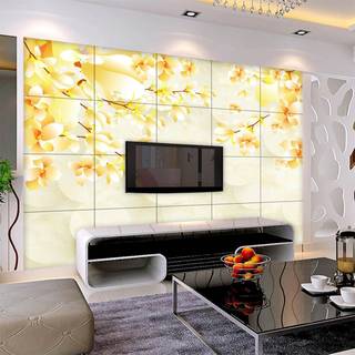 3D round flowers wallpaper