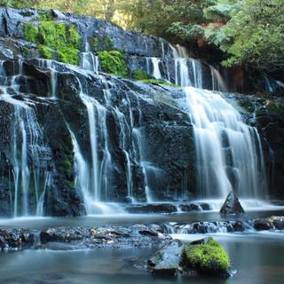 Cascading waterfall wallpaper