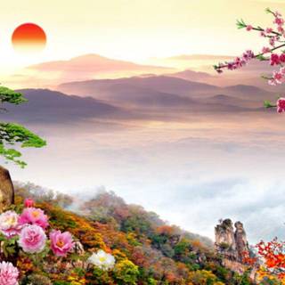 Beautiful mountain scenery wallpaper