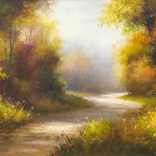 Forest painting wallpaper