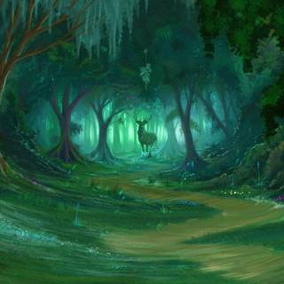 Forest painting wallpaper