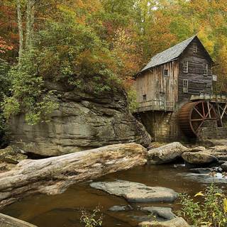 Rocky Mountain watermill wallpaper