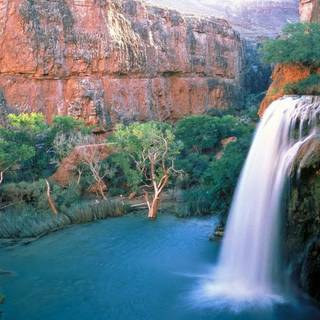 Mountain waterfall wallpaper