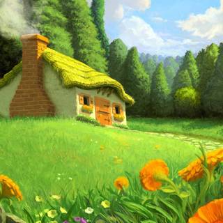 Fairy house wallpaper