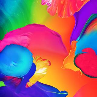 Colorful rainbow ink water wallpaper