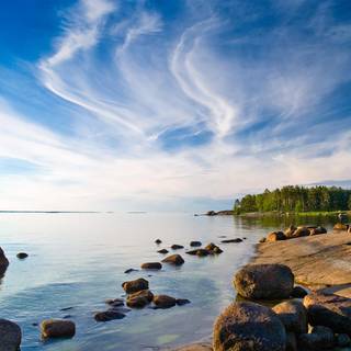 Lake shore wallpaper