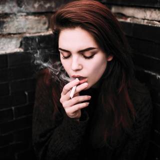 Smoking girl wallpaper