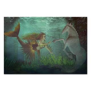 Mermaid and seahorse wallpaper