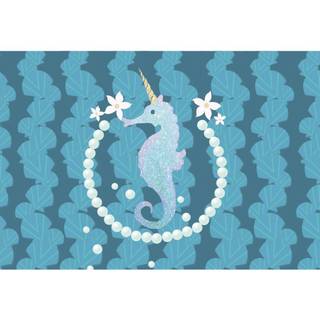 Mermaid and seahorse wallpaper