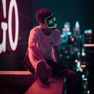 Anonymous LED mask wallpaper