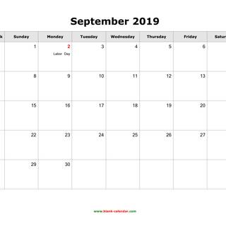 September 2019 calendar wallpaper